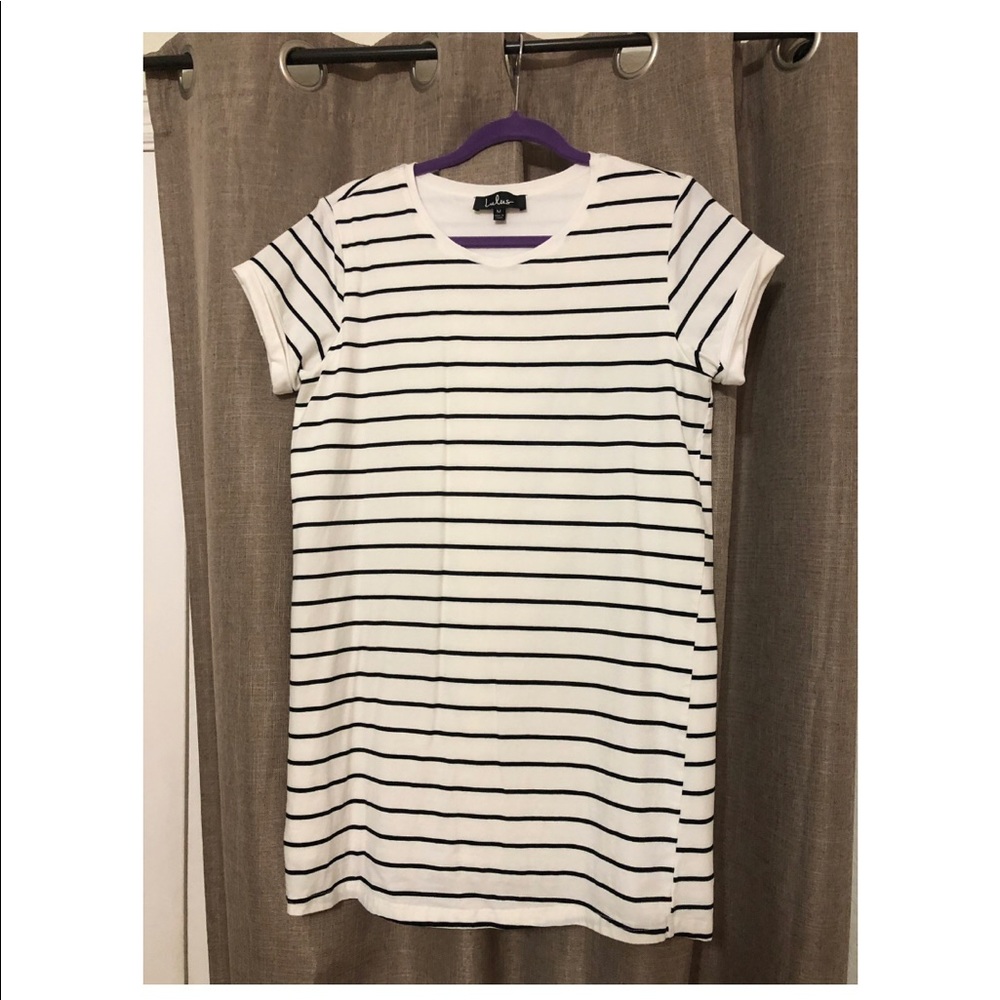 Lulu’s Cafe Society Striped Shirt Dress
